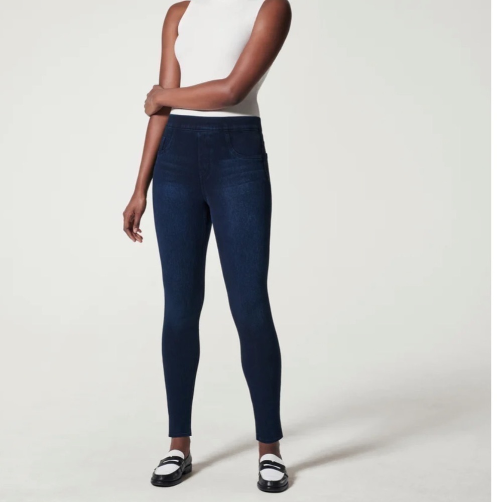 NEW SPANX Jeanish Ankle Leggings in Twilight Rinse